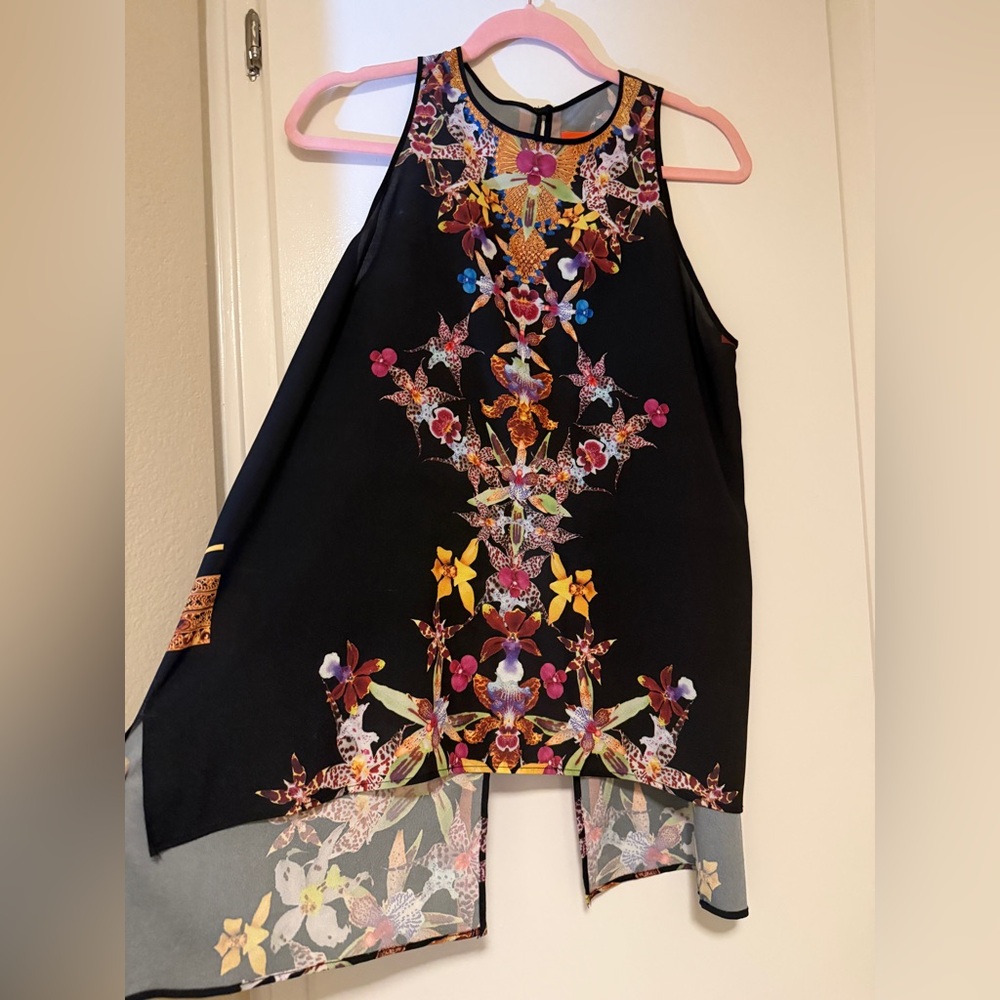 Clover Canyon Black Floral Tank Top